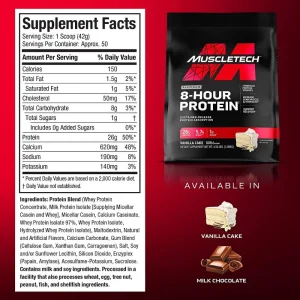 Muscletech Platinum 8 Hour Protein 4.6lb – 2,086kg- Vanille